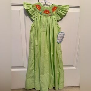 Remember Nguyen Green Smocked Crab Dress